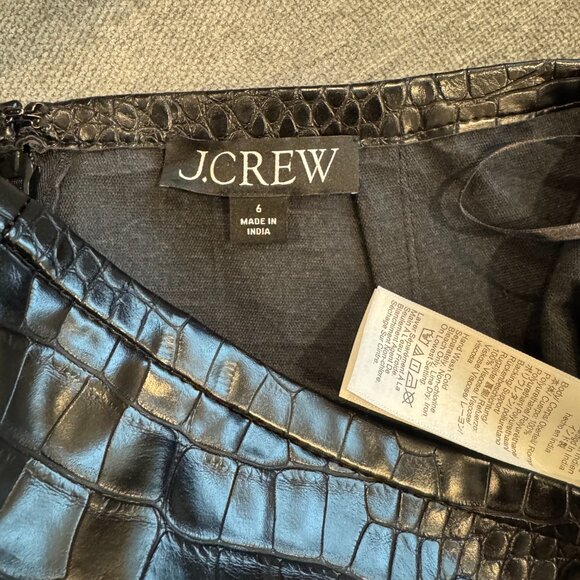 J. Crew Womens Pencil skirt in Croc-embossed Faux Leather Black - Picture 11 of 14